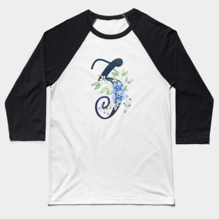 Floral Monogram Z Wild Blue Flowers Baseball T-Shirt